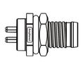 Rundsteckverbinder, M8, Stecker, Gerade, Pole - 4, Leiterplatten-Klemme, Panelmontage